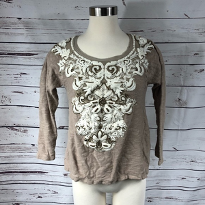 Anthropologie Tan‎ Lace Sweater